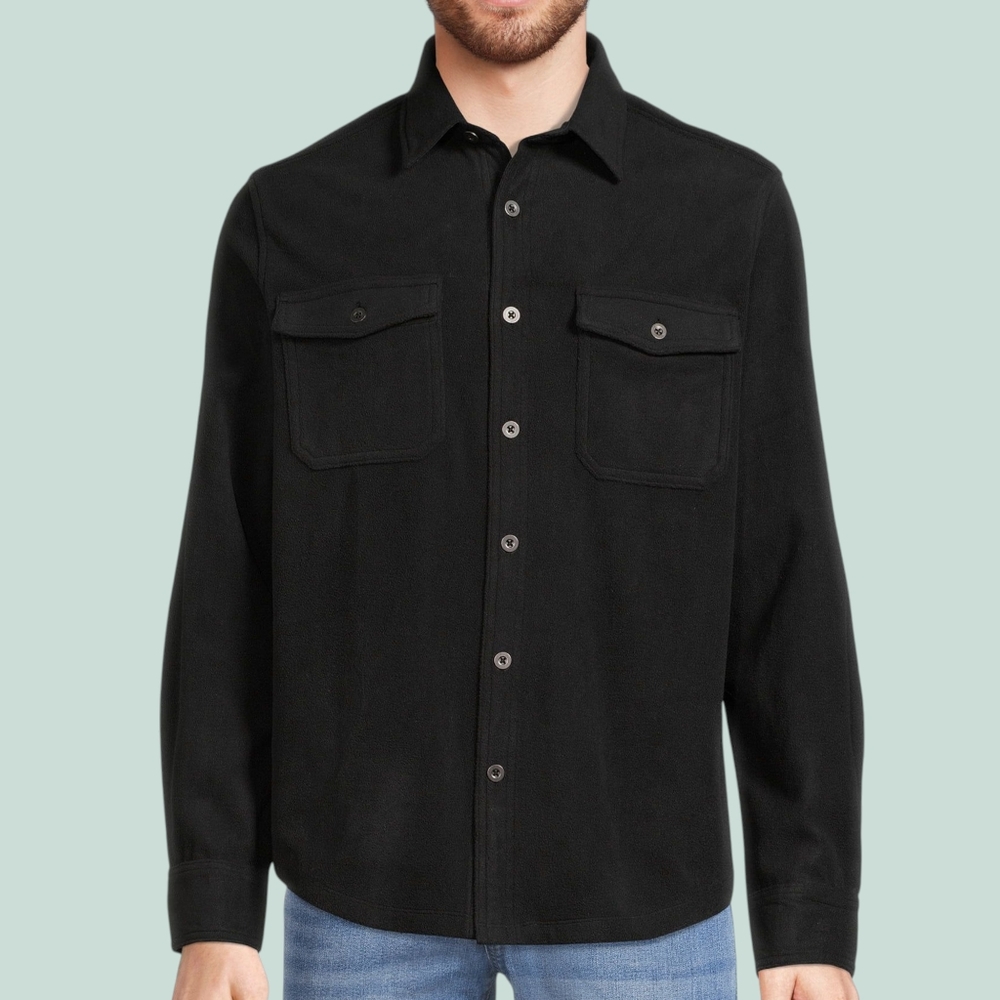 George Men's Suede Button Down Shirt Price Is Firm